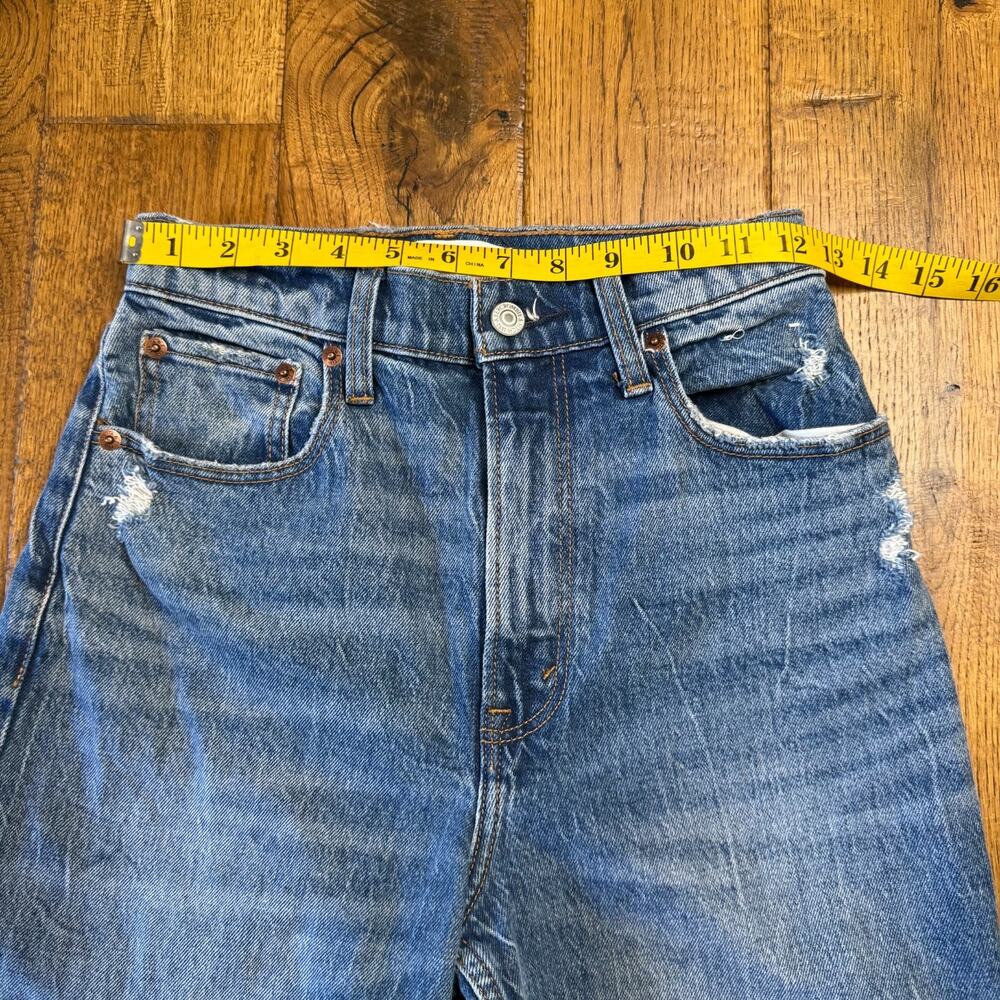 Abercrombie Fitch Jeans Sz 25/0 Med Wash 90s Straight Ultra High Rise Curve Love - Picture 3 of 7